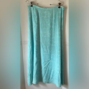 Talbots Blue Maxi A-Line Skirt 100% silk size 14